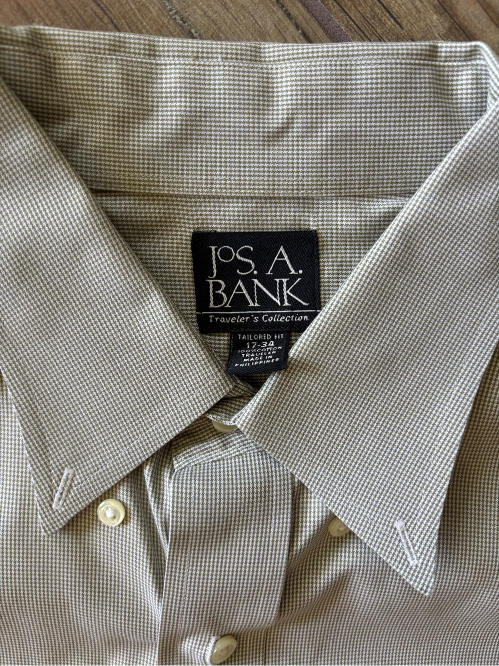 Jos. A. Bank Men's Dress Shirt in Beige Micro-Check